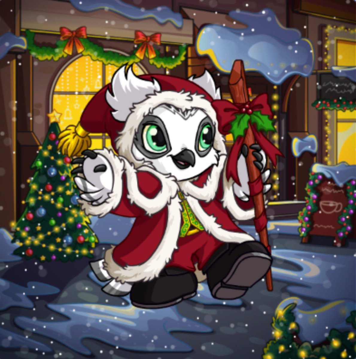 DianthusACNH's tweet photo. Oh the artists on @Neopets are EATINGGG with these Festive pet styles. Obsessed with the dynamic poses #petstyles #neopets https://t.co/nhVboqyMbB
