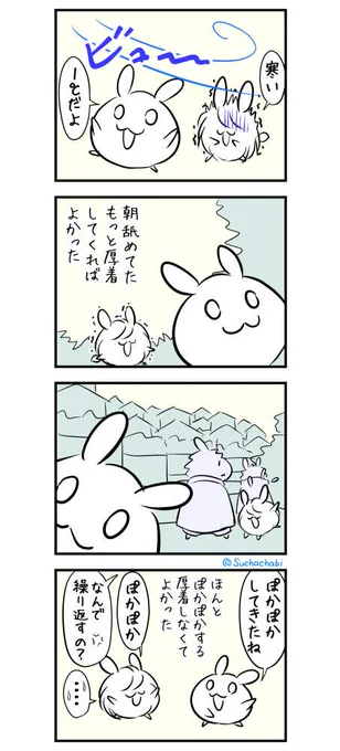 1696日目 もっと厚着すべき? #4コマ 