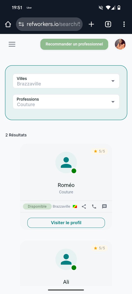 La distribution, c'est la clé.
J'ai intégré <a href="/refworkers/">Refworkers</a> sous forme de GPT sur <a href="/ChatGPTapp/">ChatGPT</a>.

Moi : J'ai une fuite dans ma salle de bain, je vis à Dakar.
IA : Voici la liste des plombiers disponibles.

En image, nos interactions.

N'hésitez pas à l'utiliser !