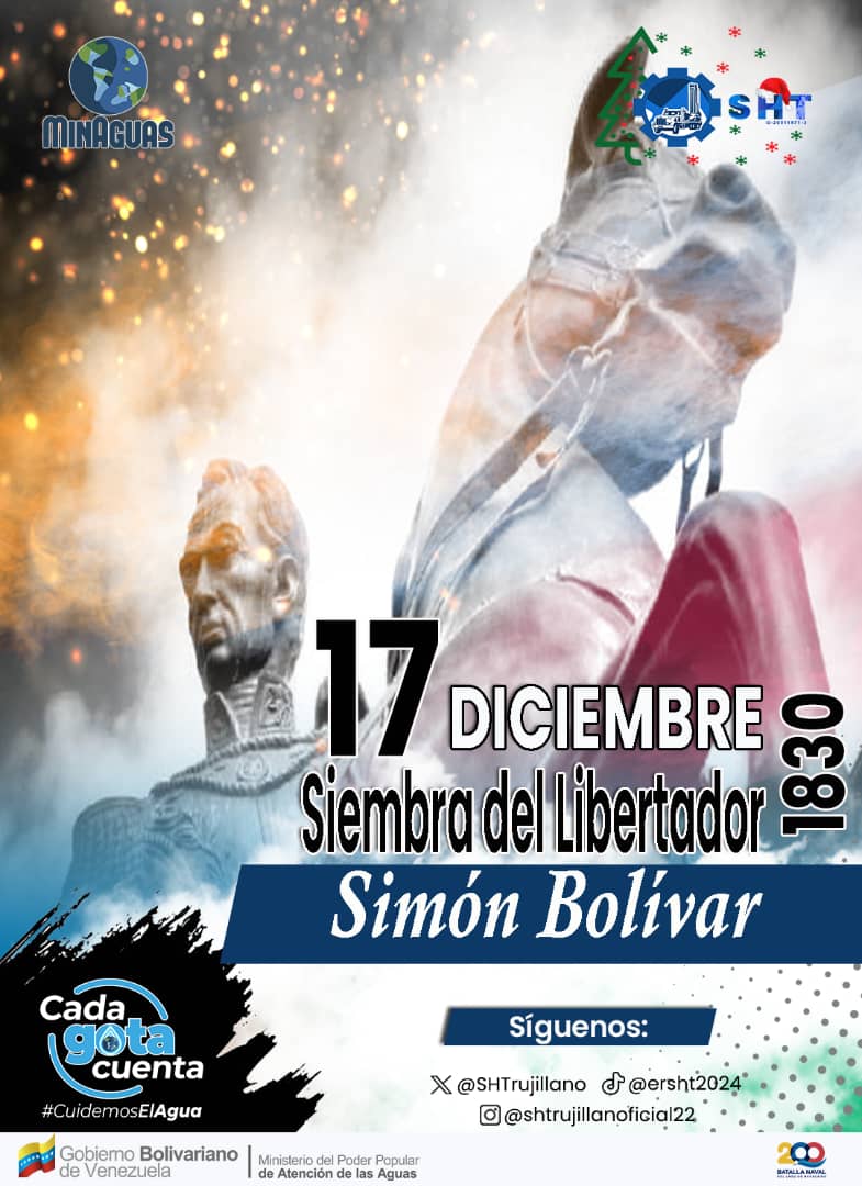 #17Diciembre 

Tal día como hoy, en el año 1830, fallece el Libertador Simón Bolívar, quien a los 47 años de edad pasó a la eternidad y sus restos recibieron cristiana sepultura en el altar mayor de la Catedral Basílica de Santa Marta hasta que fueron trasladados a Venezuela