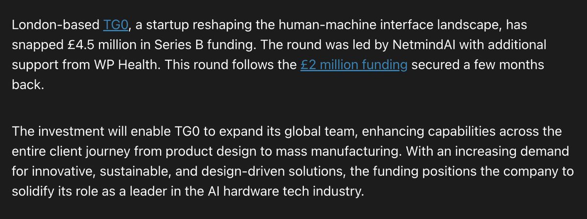 anMe_kz's tweet photo. Congrats! Imagine future AI Agents running on NetMind hardware.
One of our many strategic investments, combining cutting-edge AI and tactile innovation to revolutionize the interaction between physical products and intelligent systems.
https://t.co/HLC3jLbdOS https://t.co/hSClNcJILh