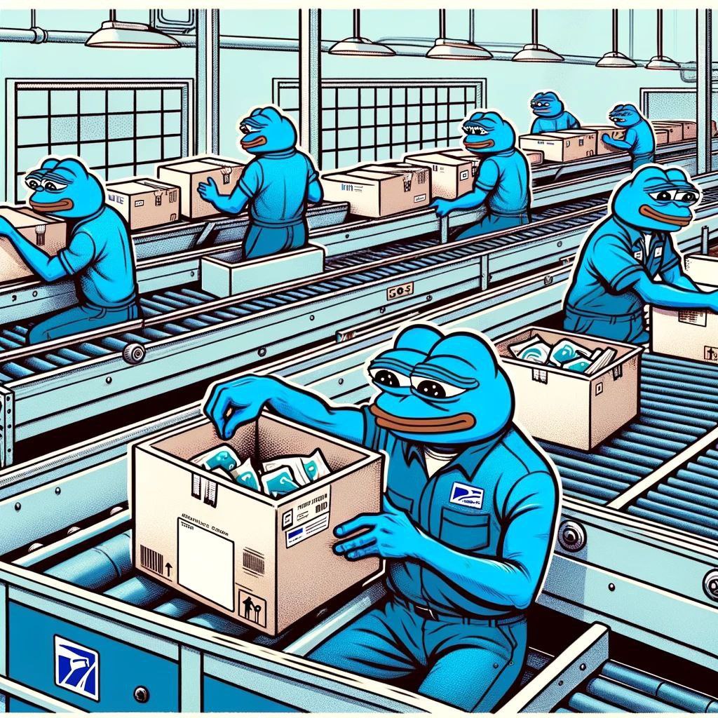 basepostal's tweet photo. ๐ฆ we are working overtime on the @base network! Blue frogs keeping those packages moving on the blockchain conveyor belt. Bullish on delivery efficiency ๐ #Base #Memecoin #CryptoDelivery ๐ธ $UBPS" https://t.co/blLpQ9Iguh