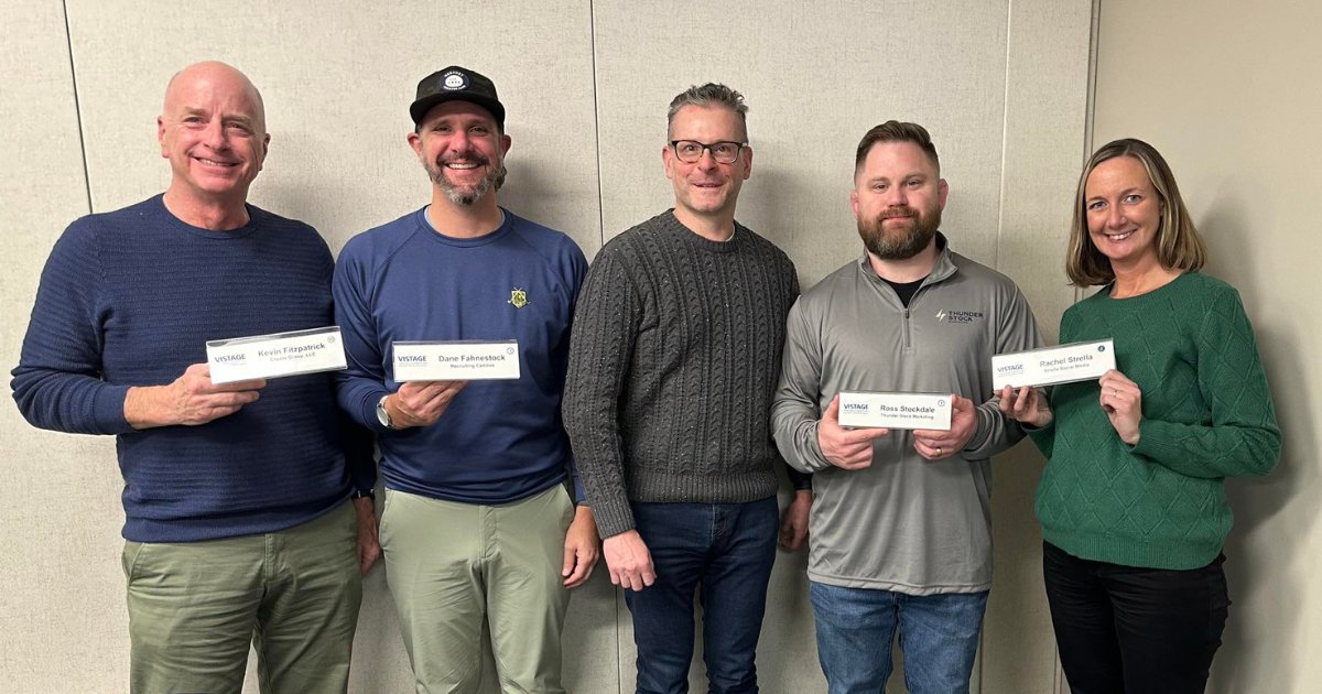 Celebrating milestones and the power of connection within our <a href="/Vistage/">Vistage Worldwide</a> Trusted Advisor group! 🎉

Congrats to myself (10 years), <a href="/rachelstrella/">Rachel Strella</a> (5 years), <a href="/ross_stockdale/">Ross Stockdale</a>, and <a href="/FloStock6/">Dane Fahnestock</a> (1 year). 

Also pictured: Our inspiring Chair, <a href="/ChadCHarvey/">Chad Harvey</a>. #CnestaGroup #Vistage