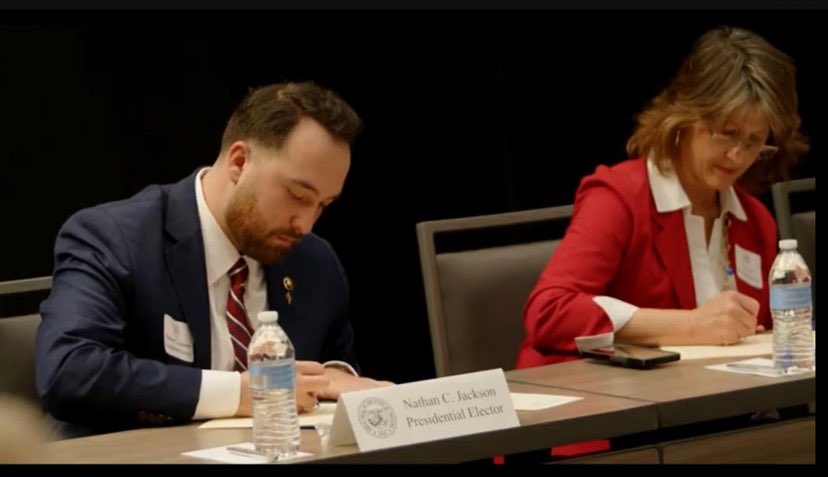 GOPNateJackson's tweet photo. It is an honor and a privilege to proudly serve as a representative for Americans across the great state of Arizona — the home of trailblazers like Sandra Day O’Connor, Frank Luke Jr, and Barry Goldwater.

As a veteran, I know "Commander-in-Chief" is more than a title — it’s a responsibility few can bear. When President Trump was shot, he got back up and yelled “Fight!” — a powerful display of strength, determination, and bravery. In that moment, President Trump showed the world that he understands the weight of the role he is about to undertake for our country and proved he’s willing to take a bullet for our country.

Today, President Trump and JD Vance stand at a pivotal moment in history. Together, they will secure our nation’s future for the next generation. I am proud to cast my vote on behalf of all Arizonans for President Donald J. Trump and Vice President-elect JD Vance.