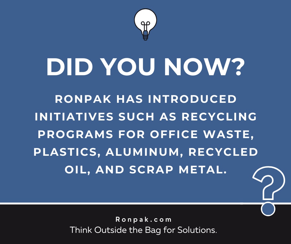 RonpakPaperPckg's tweet photo. Did you know that Ronpak has introduced initiatives such as #Recyclingprograms for office waste, plastics, aluminum, recycled oil, and scrap metal?

Click here 👉 https://t.co/u53IO0cmfD to learn more!

#Ronpak #Quality #PaperPackaging #ThinkOutisdeOfTheBag https://t.co/U8DqRNLh1Y
