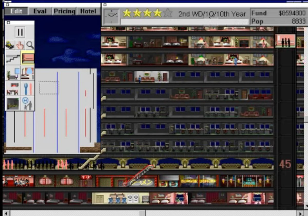VJ_Efemerides's tweet image. Aquest any es compleixen 30 anys que arribava "SimTower" per "Mac" 🕹🎮. #Simtower #Sim #Mac #Simulador #Estratègia #Videojocs #Gaming #VideoGames #RetroGaming #ClassicGaming #RetroGames #VideojocsAntics