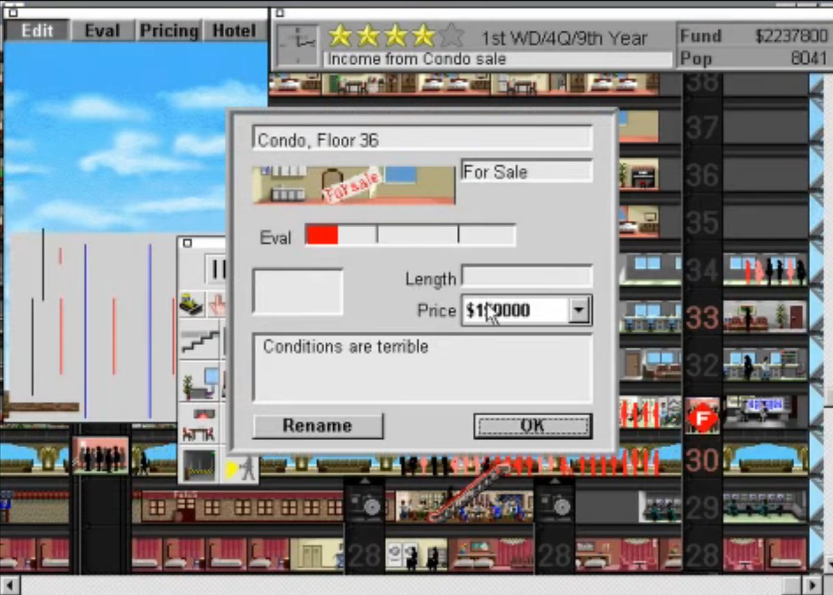 VJ_Efemerides's tweet image. Aquest any es compleixen 30 anys que arribava "SimTower" per "Mac" 🕹🎮. #Simtower #Sim #Mac #Simulador #Estratègia #Videojocs #Gaming #VideoGames #RetroGaming #ClassicGaming #RetroGames #VideojocsAntics