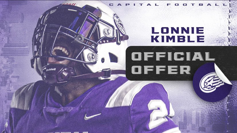 LonnieKimble44's tweet photo. Blessed To Receive A Offer From @CapitalU_FB 💜 @Coachcalexander @coachlester91 https://t.co/weUyj48VqD