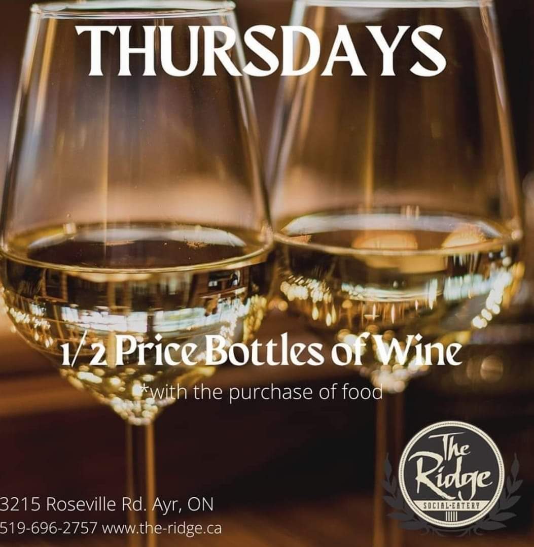 Reminder we are CLOSED this Friday night at 3pm for a Private Event!  Get in before then and take advantage of our awesome daily specials!! 

It's going to be a busy week....reservations recommended at theridgesocialeatery.ca or 519-696-2757 

#holidayseason #supportlocal #kweats