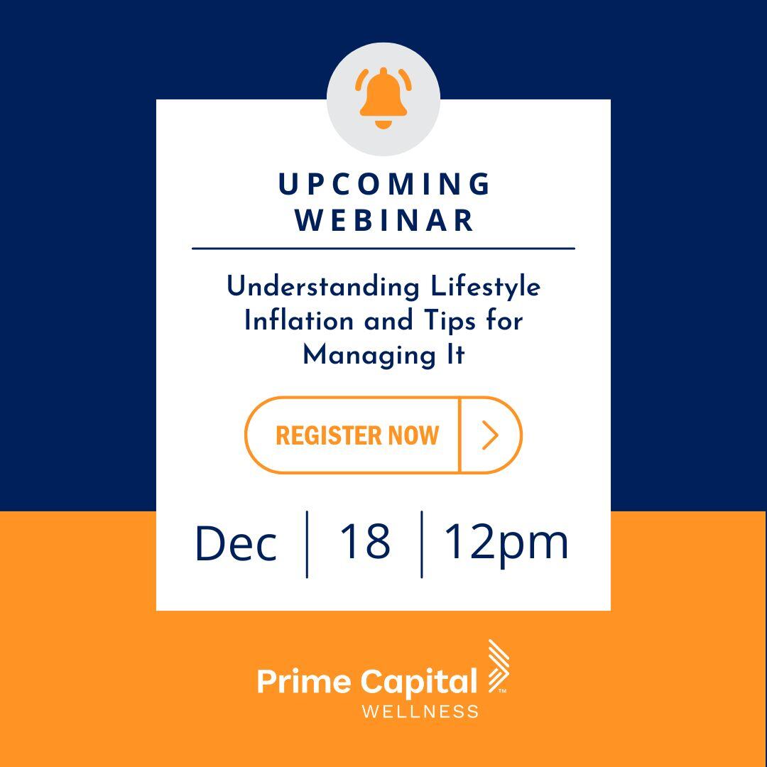 FF4LEducation's tweet photo. Our #webinar, “Understanding Lifestyle #Inflation and Tips for Managing It,” is happening tomorrow December 18 at 12:00 PM CST! Learn how to control spending as your income grows and set yourself up for long-term financial success. Reserve your spot now: https://t.co/SpkiBhjl7s https://t.co/DHd8ploB5C