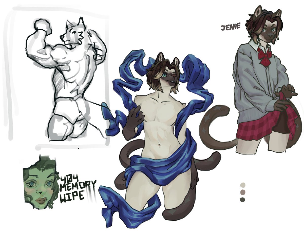 ItsFreakingKona's tweet image. working on making an oc + doodles