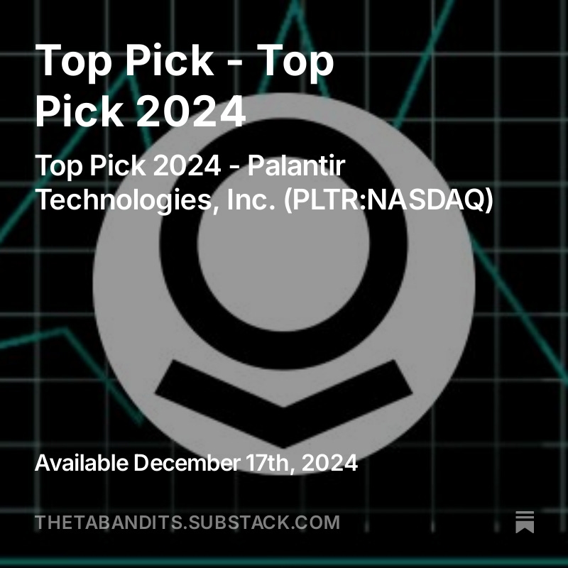This week for our Top Pick Tuesday we focus on the 2024 biggest % gainer. Have a look.

open.substack.com/pub/thetabandi…