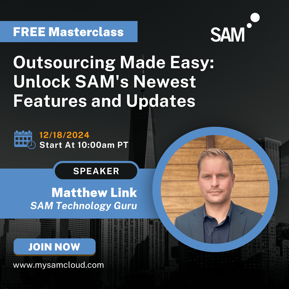 MySAMcloud's tweet image. Ready to elevate your business game? Join Matthew Link for an exclusive outsourcing masterclass with SAM! 

hubs.li/Q02_XV0L0

#OutsourceWithSAM #MasterclassMagic