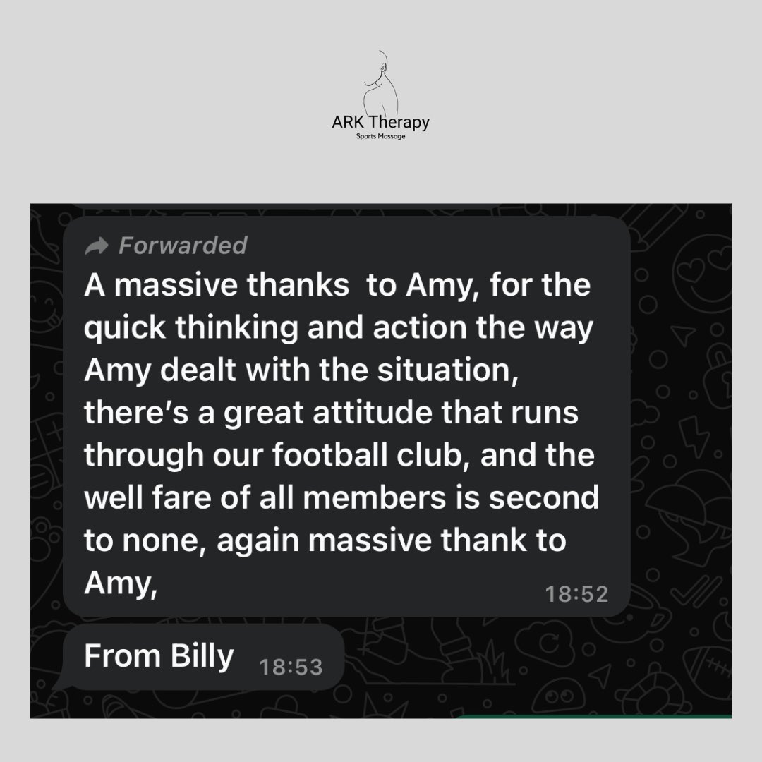 A lovely message to receive from the Chairman of the WGC Walking Football Club 🥰 #lovemyjob #sportstherapist