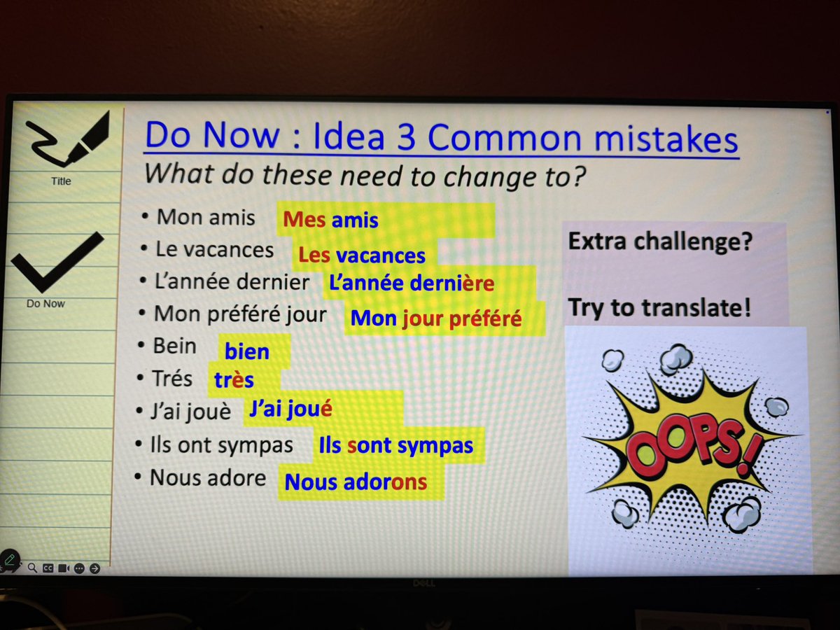 CristaHazell's tweet image. Loving the #donow activities to get learners in tonight’s @linguascope #showandtellwebinar shared by @sheldonschool ‘s Mark Lister #mfltwitterati #mflchat #langchat #edutwitter