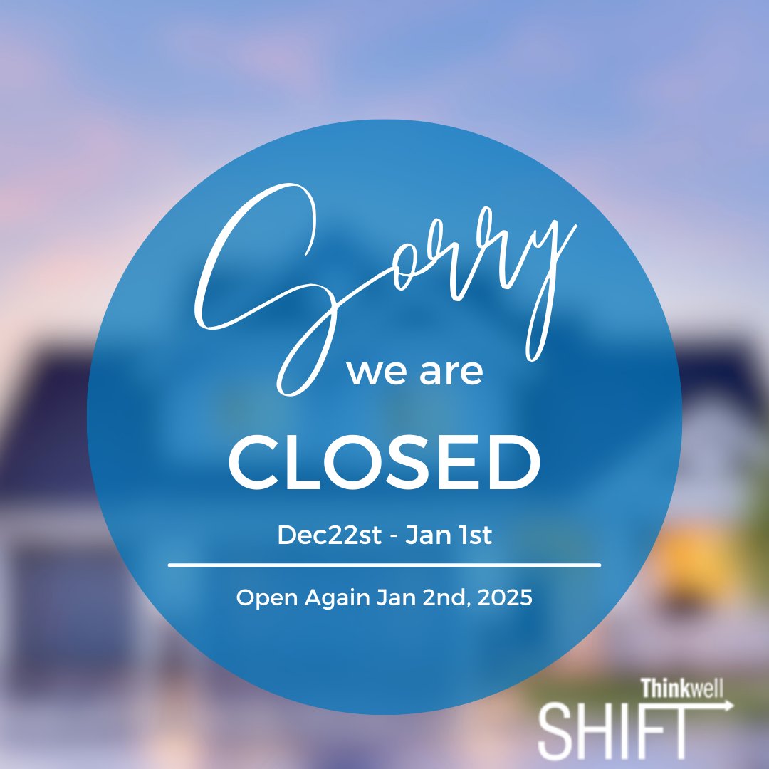 ThinkwellShift's tweet image. Holiday Office Closure
Thinkwell Shift will be closed from December 23rd to January 1st, returning January 2nd, 2025. Wishing you a joyful holiday season and a bright start to the new year!