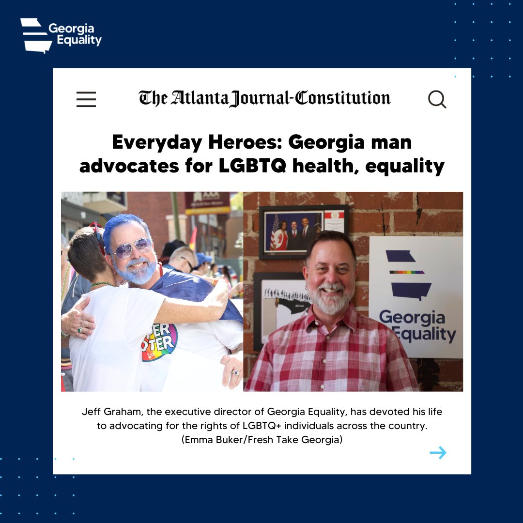 We know him! Our executive director, <a href="/JeffGrahamAtl/">Jeff Graham</a>, was recently featured as a part of the Everyday Heroes project by the <a href="/ajc/">Atlanta Journal-Constitution</a> and Fresh Take Georgia for his decades of advocacy for LGBTQ people and those living with HIV.

Read the piece: freshtakegeorgia.org/everyday-hero-…