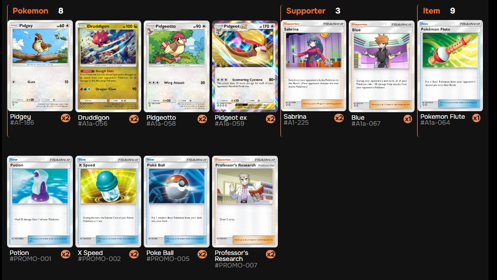 DazaiTCGP's tweet photo. New Deck Pidgeot Ex!
https://t.co/jwrcq4Ej0W
#PokemonTCGPocket #Pokemon #PokemonMythicalIsland #NewDeck #PidgeotEX https://t.co/sqgNZVki1j