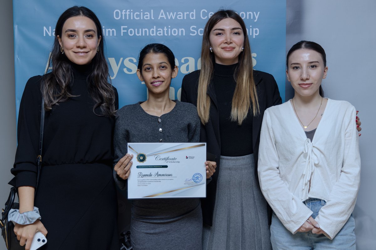 WorldandKhazar's tweet photo. The 4th Award Ceremony of the Nailekhanim Foundation Scholarship. 

We are thrilled to announce that Mrs. Dona Nayanathara Ranmalie Amunarawa from Sri Lanka has been honored as the recipient of this year's prestigious NF 💫

#nailekhanimfoundation #KhazarUniversity  #Azerbaijan https://t.co/bSLTaiOSjG
