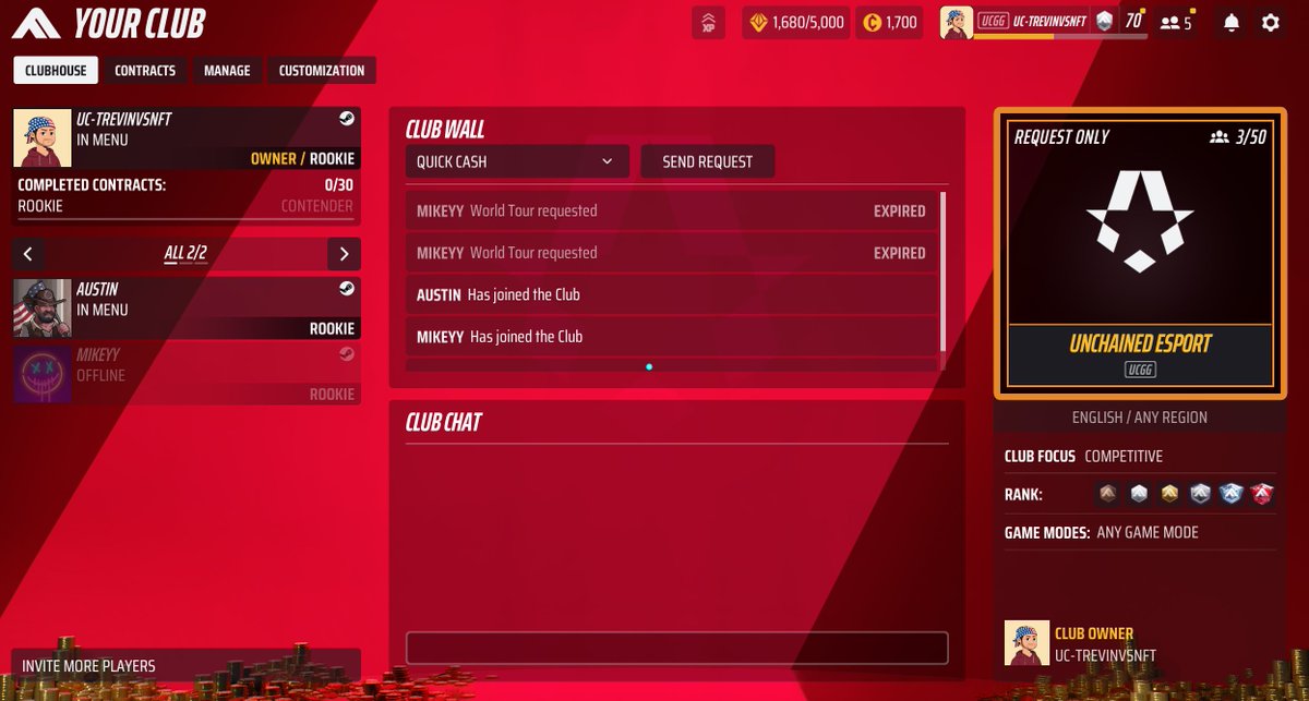 We have started our own club on THE FINALS for Unchained Esports!

Who should we invite 👀
