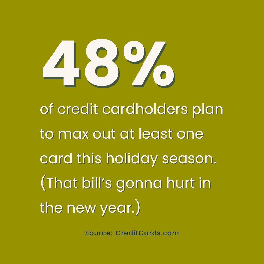 It's time to put the plastic down! Going into debt is never worth it, even if it's for holiday gifts. 

P.S. Need some budget-friendly gift ideas? Check out our episode of the #HerMoneyPodcast with Frugal Friends: bit.ly/3BuUlhl