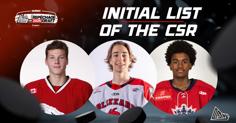 QMJHL's tweet photo. The CSR’s first list features 36 prospects who have received an “A” rating so far this season! #QDraft