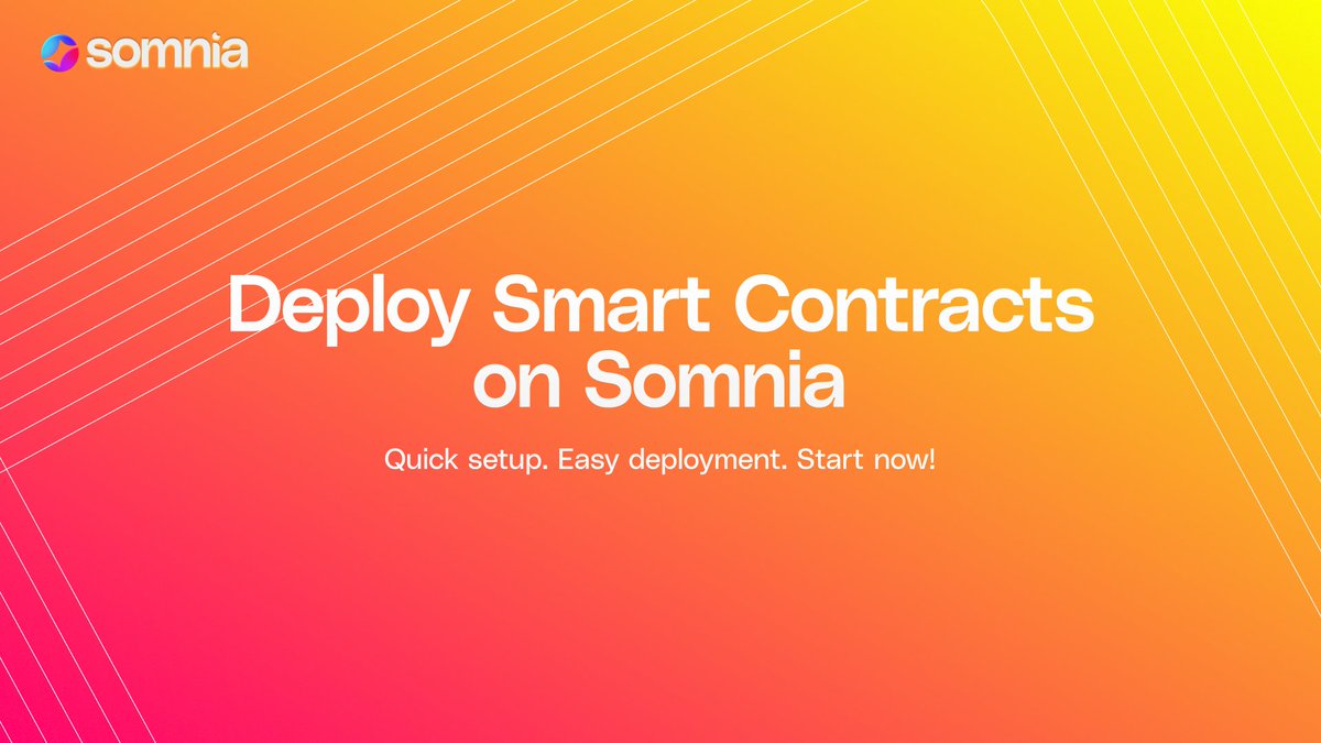 Somnia_Network's tweet photo. 🚀 Ready to deploy your first smart contract on Somnia via Foundry?

Start here: https://t.co/8hCue1AUiH

It’s simple! Build and deploy a Voting Smart Contract to the #Somnia DevNet in just a few steps:

✅ Set up in minutes

✅ Write your contract

✅ Deploy with one command https://t.co/vCcJVmai0p