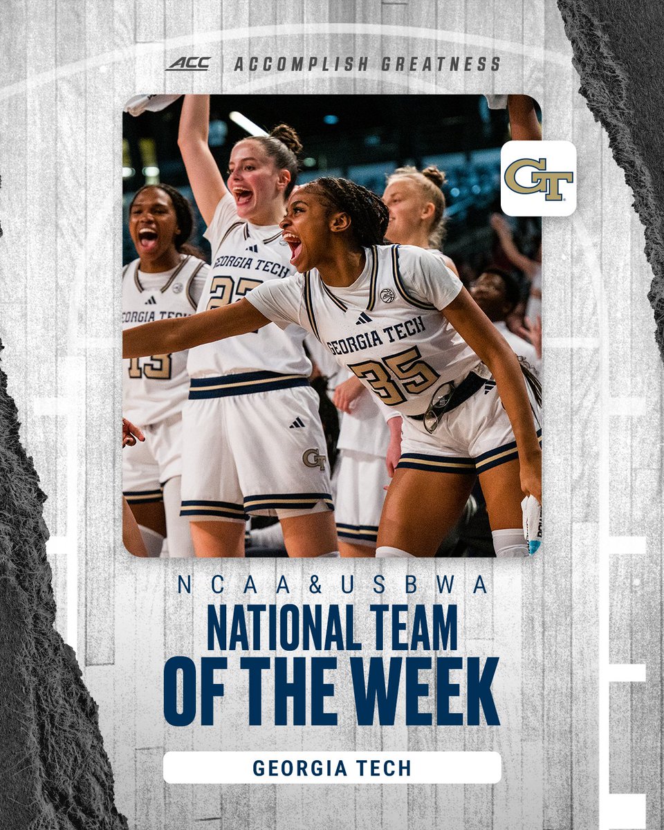 ACC Women's Basketball (@accwbb) on Twitter photo πΌππ ππππ ππ πππ π
πΌπΎππππ ππ
<a href="/GTWBB/">Georgia Tech Women's Basketball</a> is the National Team Of The Week! πΌππ ππππ ππ πππ π
πΌπΎππππ ππ
<a href="/GTWBB/">Georgia Tech Women's Basketball</a> is the National Team Of The Week!