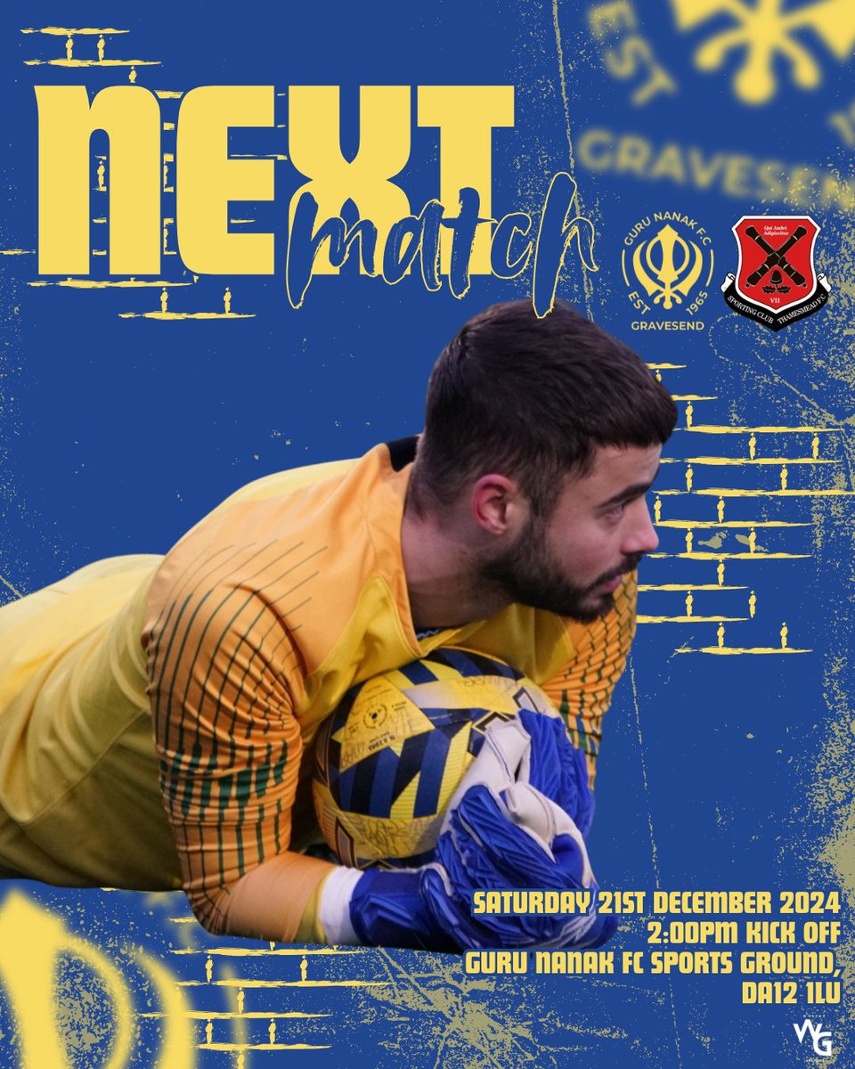 Guru Nanak FC (@gurunanakfc) on Twitter photo THIS WEEKEND ⚽️
We face <a href="/SCThamesmeadFC/">SC Thamesmead FC 🏴</a> for our penultimate game of 2024.
🏟️ Guru Nanak FC Sports Ground, DA12 1LU
⏰ 2:00PM
Come and support the boys at home!
#gurunanakfc ❤️ THIS WEEKEND ⚽️
We face <a href="/SCThamesmeadFC/">SC Thamesmead FC 🏴</a> for our penultimate game of 2024.
🏟️ Guru Nanak FC Sports Ground, DA12 1LU
⏰ 2:00PM
Come and support the boys at home!
#gurunanakfc ❤️