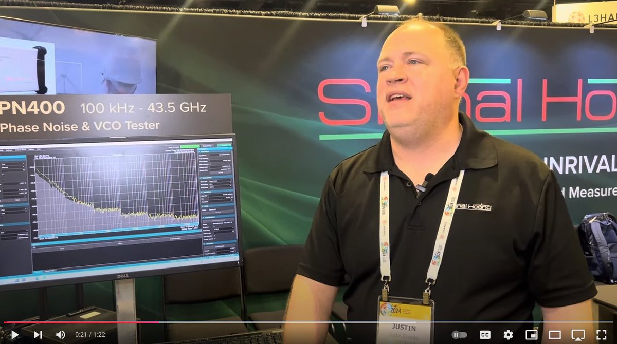 SignalHound's tweet image. From the #AOC2024 show floor and courtesy of Military Embedded Systems, listen as #SignalHound&apos;s Senior #RFengineer, Justin Crooks, speaks about our newest product release, the #PN400 Phase Noise &amp;amp; VCO tester &amp;gt;&amp;gt;
bit.ly/4gHaLBV