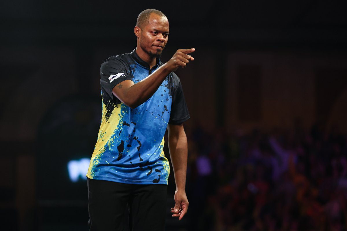 livedarts's tweet photo. Ally Pally has a new cult hero 🇧🇸👉

#WCDarts https://t.co/IsZgKXvkgG