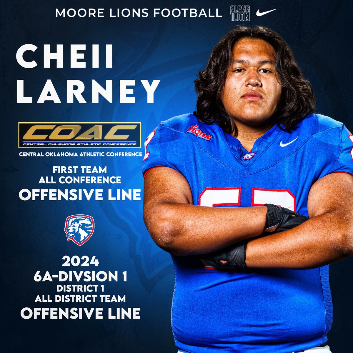 Cheii Larney (@larneycheii) on Twitter photo Honored to be selected for 1st Team All-Conference OL and 1st Team All-District OL
<a href="/CoachGBryant/">Greg Bryant</a> <a href="/JRRStark/">Jeremy Stark</a> <a href="/JRConrad64/">J.R. Conrad</a>
#TMRollsDeep Honored to be selected for 1st Team All-Conference OL and 1st Team All-District OL
<a href="/CoachGBryant/">Greg Bryant</a> <a href="/JRRStark/">Jeremy Stark</a> <a href="/JRConrad64/">J.R. Conrad</a>
#TMRollsDeep
