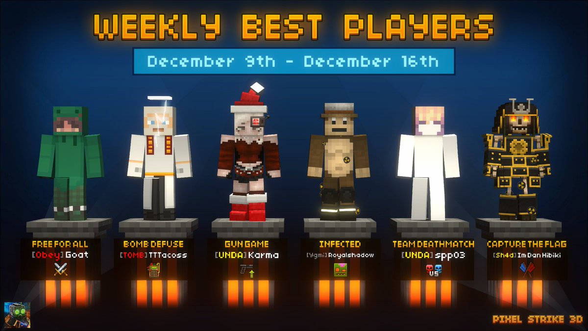 PixelStrike3D's tweet photo. Congratulations to last week's best clans and best players! https://t.co/pVw2TAAKR6