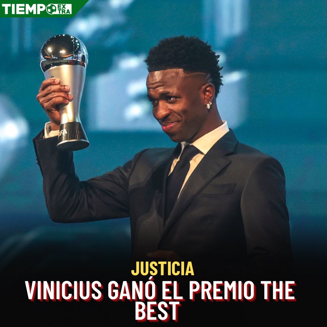 TiempoExtraOff's tweet photo. ¡EL MEJOR DEL MUNDO!😮‍💨⚪️

Vino Jr ganó el premio The Best otorgado por la FIFA👀 https://t.co/GAXV5Xam15