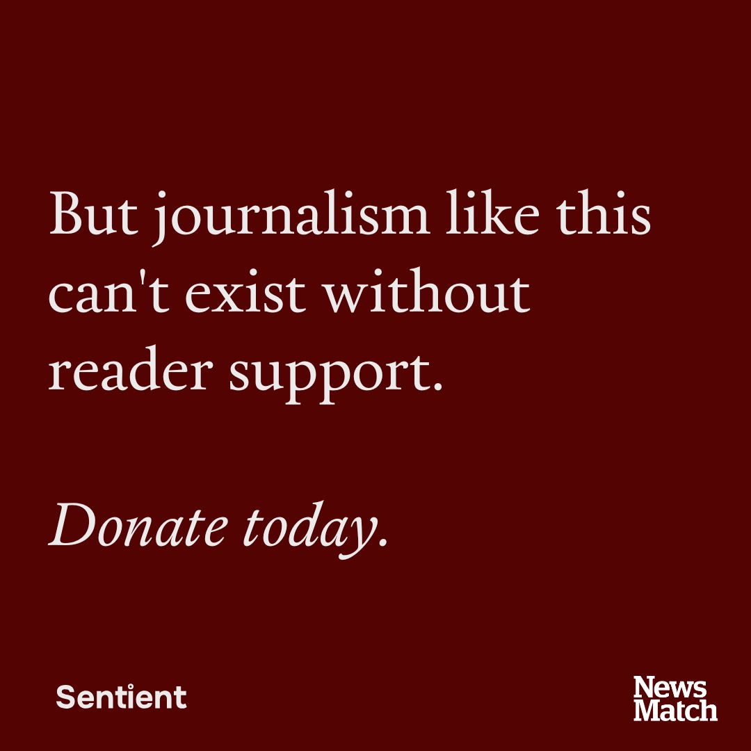 At Sentient, we hold power to account and debunk misinformation through fact-based, nonpartisan journalism, and in 2025, we will make sure the effects of factory farming on climate change, public health and the animals are front and center.

But journalism like this can't exist