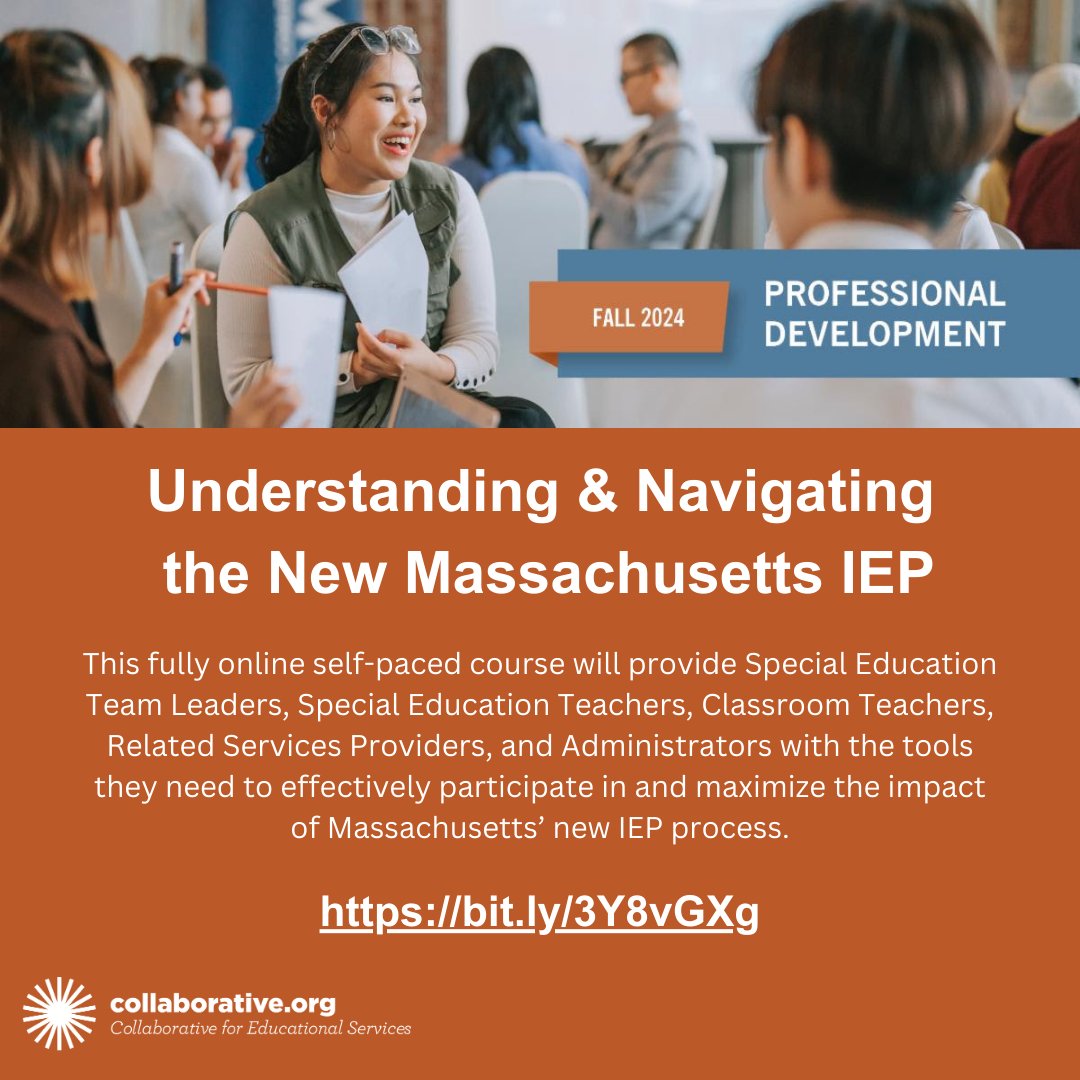 MassCUE (@masscue) on Twitter photo Have questions about the new MA IEP? #MassCUE Corporate Partner <a href="/LearnWithCES/">Collaborative.org</a> is offering a fully online, asynchronous course to help you understand and navigate this process. Learn more: bit.ly/49glbGa Have questions about the new MA IEP? #MassCUE Corporate Partner <a href="/LearnWithCES/">Collaborative.org</a> is offering a fully online, asynchronous course to help you understand and navigate this process. Learn more: bit.ly/49glbGa