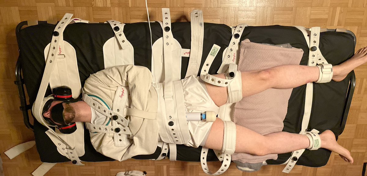 Thanks to @rotkaepple1, I managed to meet <a href="/Snoopych2/">SnoopyCH</a>. 2nd hour meeting him, we put him in the segufix for the night. In the 8th hr after the sun rises, I shoved in the big leather gag and ear muffs. He seemed happy and had no objections… well can the helpless diapered boy?