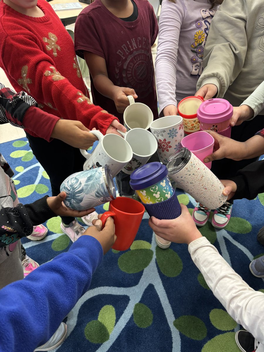 ABunkiewicz's tweet photo. Our Christmas Book Talk was a huge success! It was even better with our eco friendly cups that students brought in for hot chocolate! https://t.co/cyy4jpqo4C