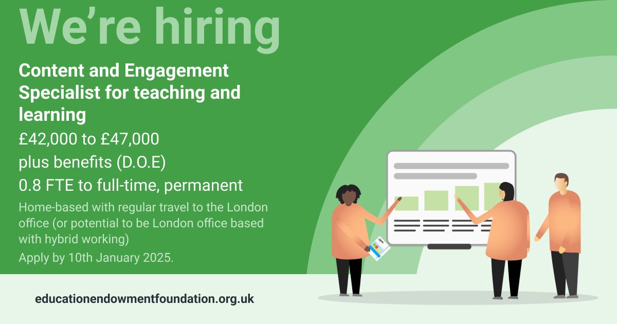 🌟 Join our team!  
 
We’re looking for a teaching and learning specialist to join our content and engagement team.
 
The role will play an important part in the development of our future content.

More info in this video: tinyurl.com/366wj3ad

Apply: tinyurl.com/yc84dy9m