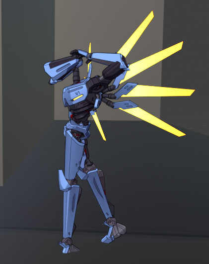 Gabe343XXX's tweet photo. I was messing around with a V1 model in blender and bros absolutely hitting that shit
would you believe me if i said this was accidental
Model by @xetirano 
#Ultrakill #V1 #Blender https://t.co/2ZzfhrgrmH