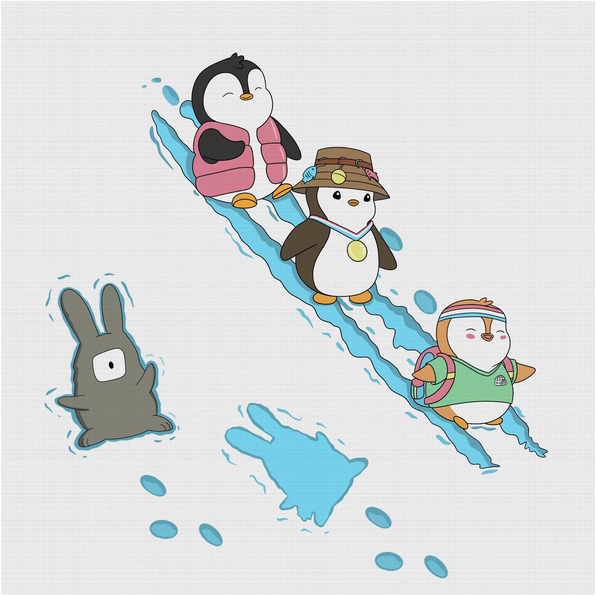 Just a bunch of cool guys 🐧🐰❄️