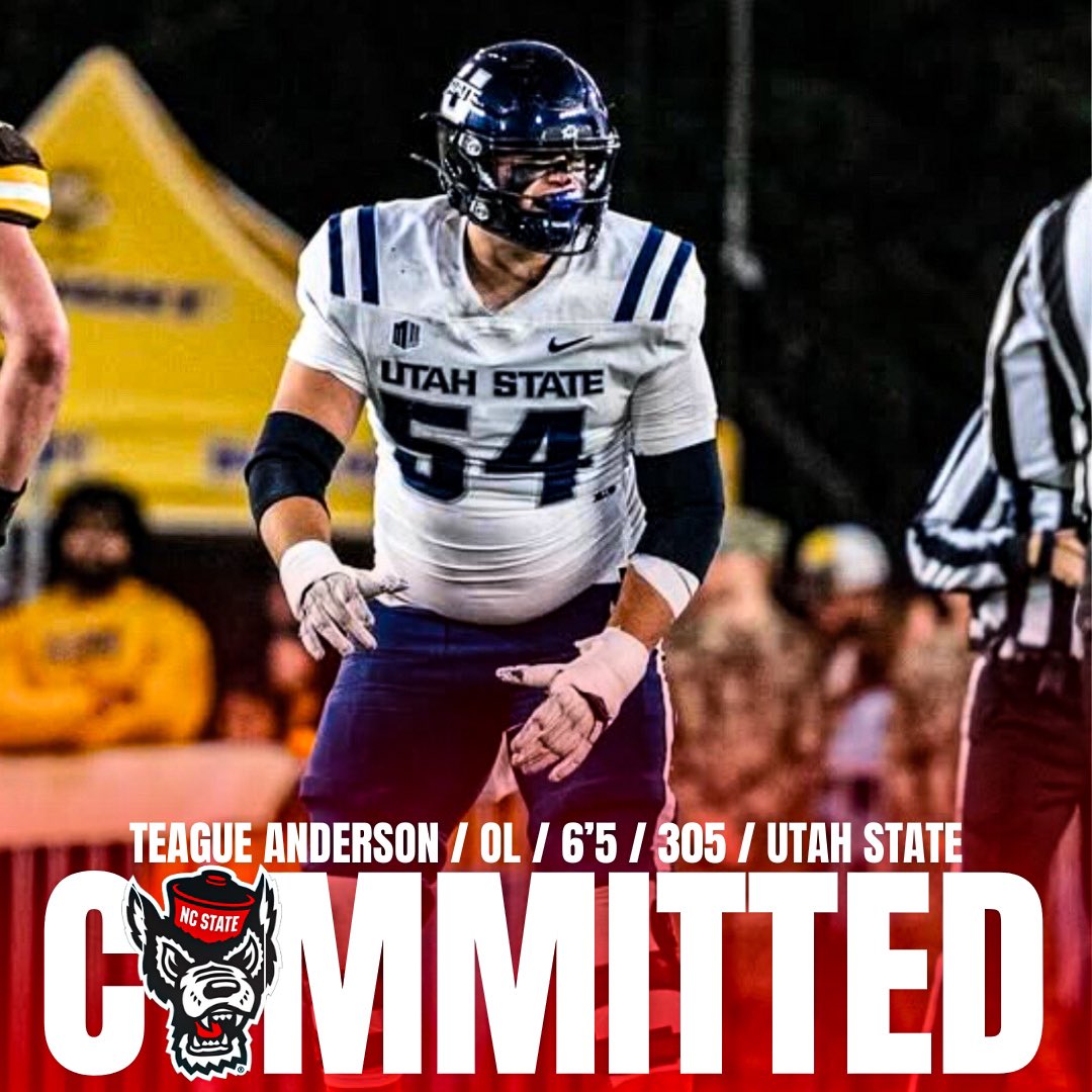 🚨 NC STATE LANDS THEIR FIRST PORTAL COMMIT TEAGUE ANDERSEN!! 🚨

Andersen, who also got lots of Power 4 interest, started 17/23 games the last two seasons for Aggies. In those 23 games, he recorded 795 pass blocking snaps, in which he allowed only 24 pressures and 5 sacks.