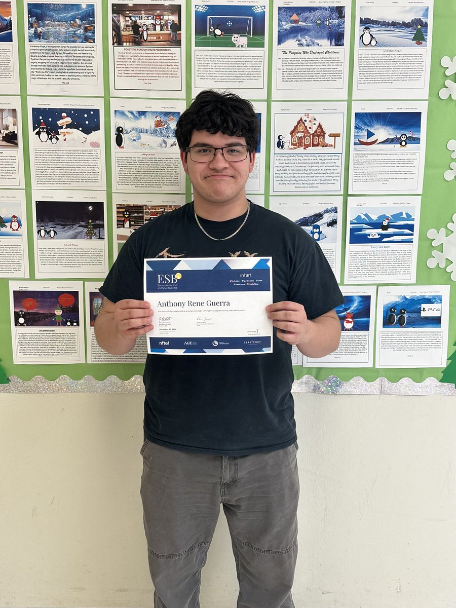Congratulations to Khloe C., Evan F., and Anthony G. for passing their Entrepreneurship and Small Business certification exam! <a href="/Pride_Mustangs/">Pedro Alvarez, Jr.</a> <a href="/McAllenISDCTE/">McAllen ISD CTE</a>