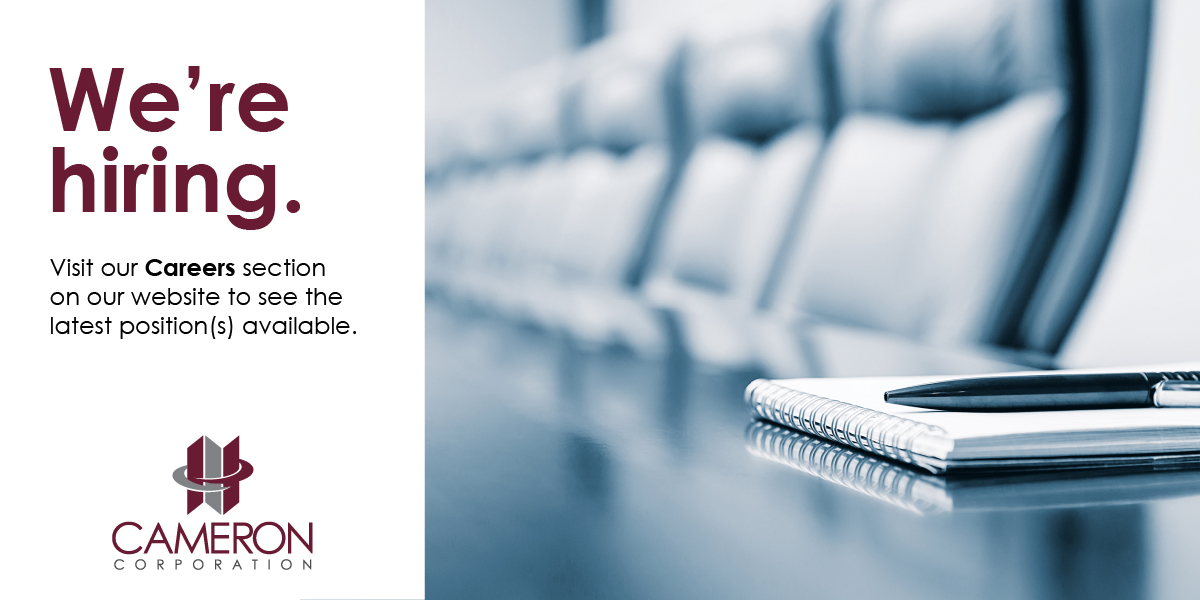 - Looking to make a positive change?
- Dreamed of leaving your imprint in the community?
- And do you have at least 5 years of experience in Planning, Engineering, or Project Management?
if so, see our job posting for a Senior Development Manager: cameroncorporation.bamboohr.com/careers/27?sou…