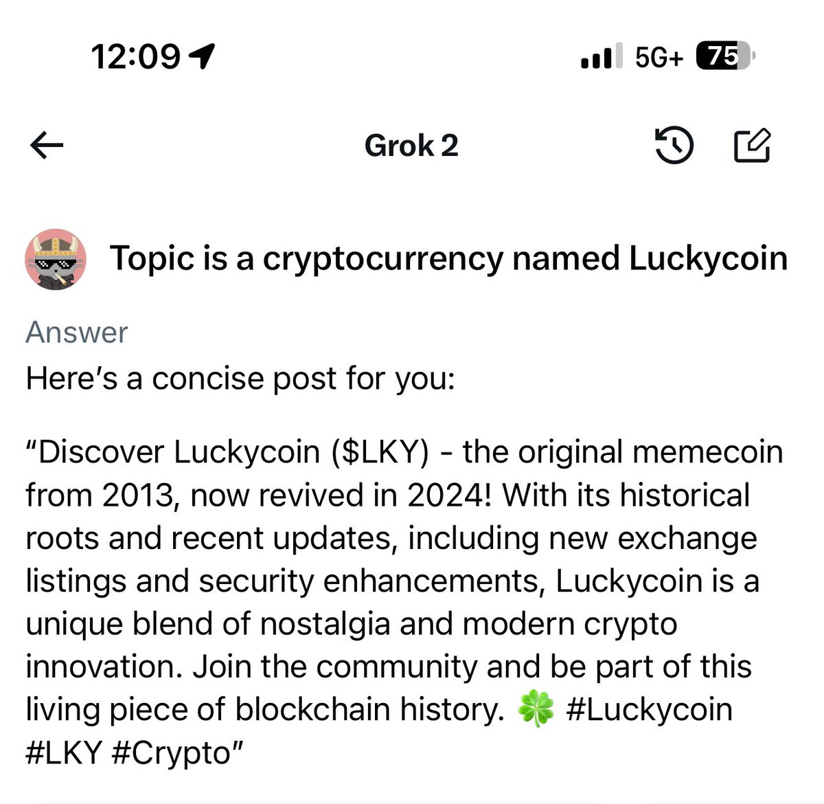 ProfZod's tweet photo. @elonmusk So grok is saying that hashtags are useless, yet it includes them in a post that was generated by grok? Does that make sense? https://t.co/52koSVYeK3