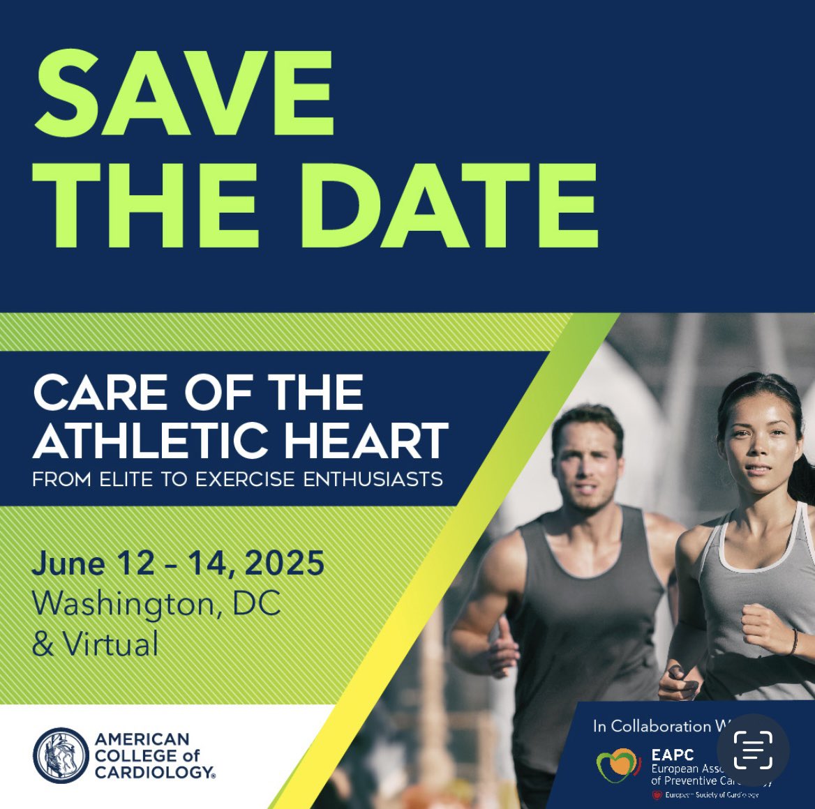 Meagan Murphy Wasfy (@meaganwasfy) on Twitter photo Team #sportscardio, mark your 📆 for Care of the Athletic Heart!
-Hybrid (in person & virtual) from <a href="/ACCinTouch/">American College of Cardiology</a> Heart House in DC
-Co-sponsored by #EAPC_ESC
-Sign up here to be the first to hear when registration opens (in person seats sell out!):
acc.org/athleticheart2… Team #sportscardio, mark your 📆 for Care of the Athletic Heart!
-Hybrid (in person & virtual) from <a href="/ACCinTouch/">American College of Cardiology</a> Heart House in DC
-Co-sponsored by #EAPC_ESC
-Sign up here to be the first to hear when registration opens (in person seats sell out!):
acc.org/athleticheart2…