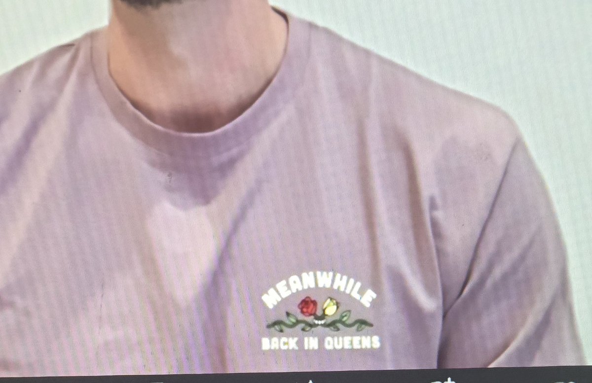 AlbaneseLaura's tweet photo. He is also wearing a shirt that says, "Meanwhile, back in Queens" https://t.co/AyCThPBDzc