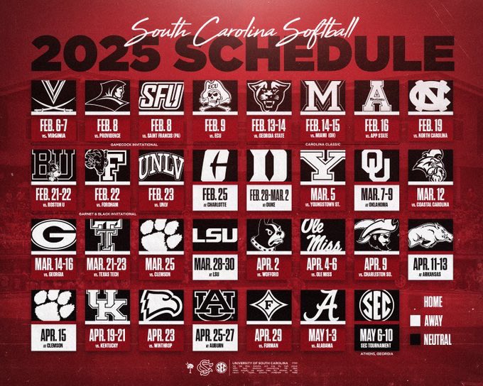 Audrey Wilson (@audreywils12) on Twitter photo Our 2025 <a href="/GamecockSoftbll/">South Carolina Softball</a> schedule is here! Start making your plans today to Catch A Game this season!
➡️ gamecocksonline.com/news/2024/12/0…
#Gamecocks | #ForeverToThee Our 2025 <a href="/GamecockSoftbll/">South Carolina Softball</a> schedule is here! Start making your plans today to Catch A Game this season!
➡️ gamecocksonline.com/news/2024/12/0…
#Gamecocks | #ForeverToThee