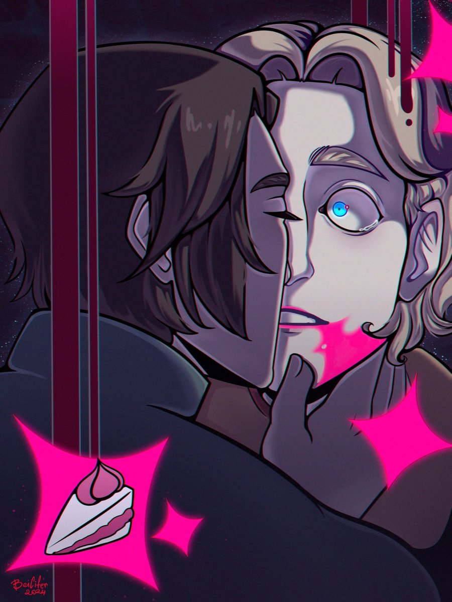 TeraCifer's tweet image. I forgot to post it here.. Illustration for the fanfic "About cakes and knives" on ao3
- BeiCifer
#JimCurly
#Mouthwashing