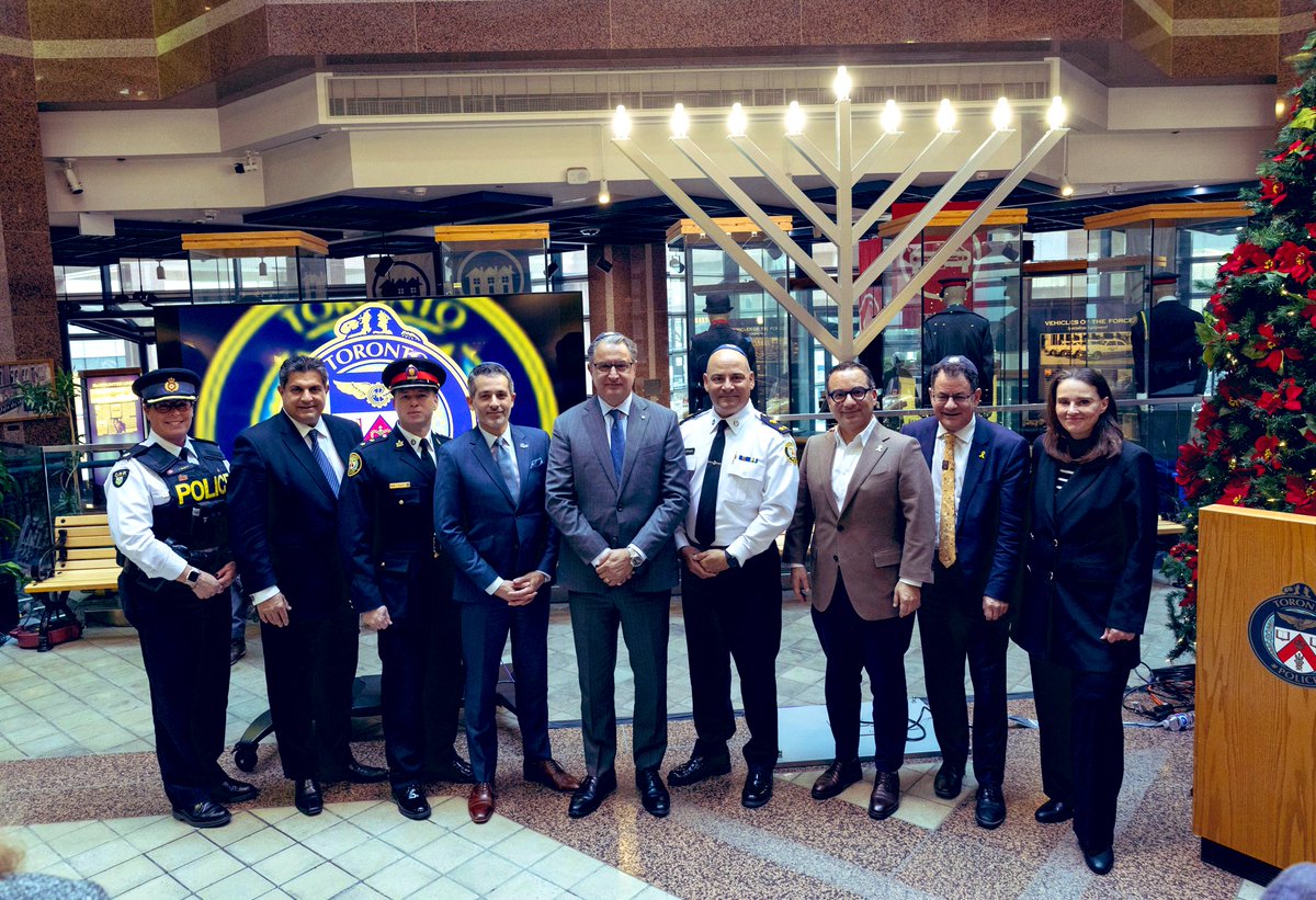 Paul Rinkoff TPS College (@leaderpolicy) on Twitter photo Honoured to Emcee our 4th Annual Menorah Lighting <a href="/TorontoPolice/">Toronto Police</a> Headquarters with Friends, Family, and Community! TY to all who attended! Happy Hanukkah & Holidays to All 🕎🎄<a href="/CanadianFSWC/">Friends of Simon Wiesenthal Center</a> <a href="/UJAFederation/">UJA Federation of Greater Toronto</a> <a href="/bnaibrithcanada/">B'nai Brith Canada</a> <a href="/IsraelinToronto/">Israel in Toronto</a> <a href="/CIJAinfo/">CIJA</a> Honoured to Emcee our 4th Annual Menorah Lighting <a href="/TorontoPolice/">Toronto Police</a> Headquarters with Friends, Family, and Community! TY to all who attended! Happy Hanukkah & Holidays to All 🕎🎄<a href="/CanadianFSWC/">Friends of Simon Wiesenthal Center</a> <a href="/UJAFederation/">UJA Federation of Greater Toronto</a> <a href="/bnaibrithcanada/">B'nai Brith Canada</a> <a href="/IsraelinToronto/">Israel in Toronto</a> <a href="/CIJAinfo/">CIJA</a>
